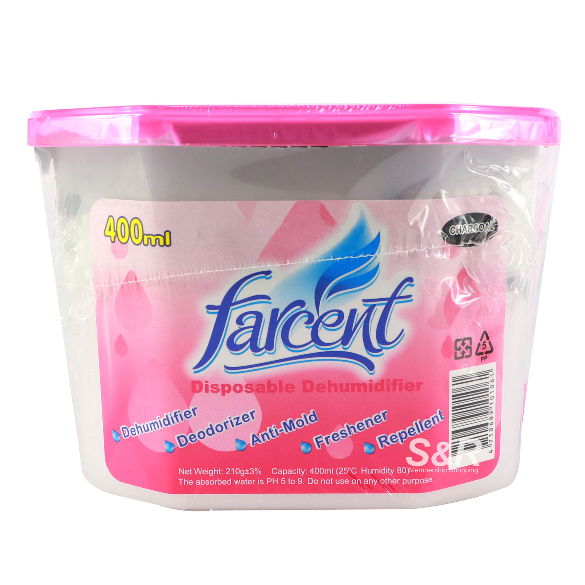 Farcent Disposable Humidifier Charcoal 3pcs Farcent Disposable Humidifier Charcoal 3pcs